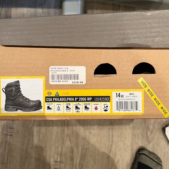 Men’s KEEN 8” work boots size 14 2E - Picture 10 of 10
